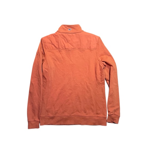 Vineyard Vines Orange Quarter Zip Sweatshirt Orange Size Medium - Picture 3 of 6